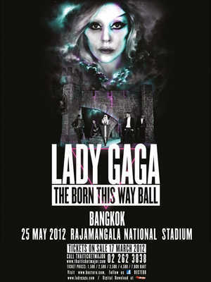 Постер концерта Леди Гага в Бангоке